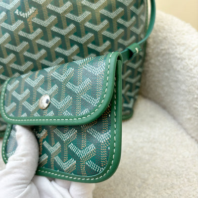 Goyard Mini Anjou Tote Bag in Classic Green Canvas and Leather