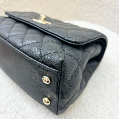 Chanel Mini 19cm Coco Handle Flap in Black Caviar and LGHW