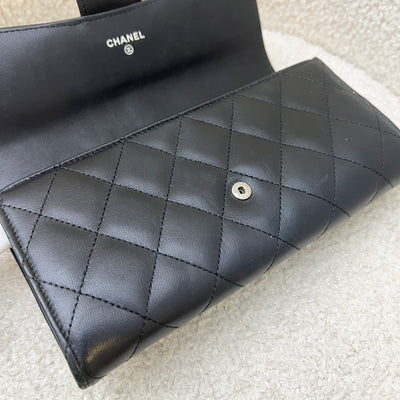 Chanel Classic Long Wallet in Black Lambskin and SHW