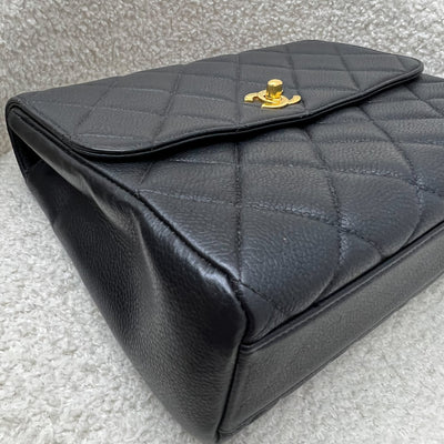 Chanel Vintage Medium Square Flap in Black Caviar and 24K GHW