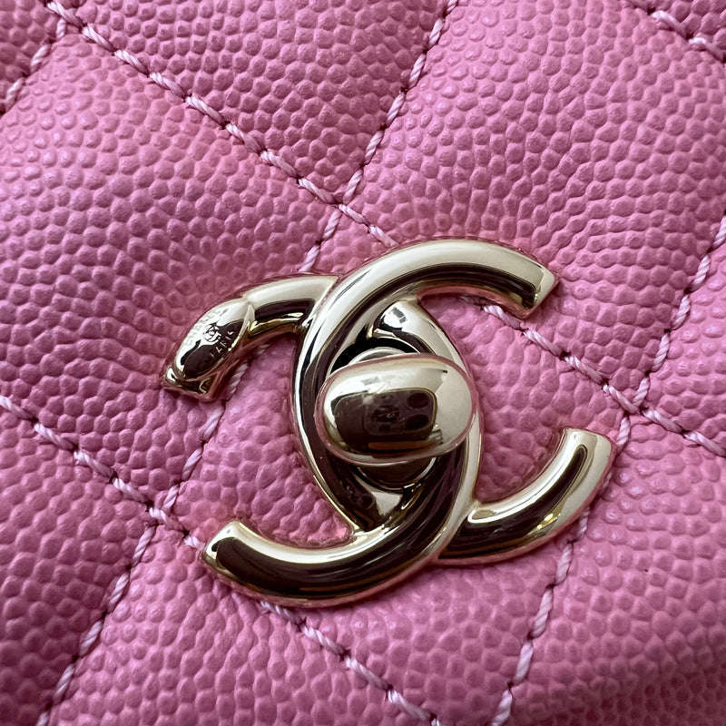 Chanel Small (24cm) Coco Handle in 20A Pink Caviar and LGHW