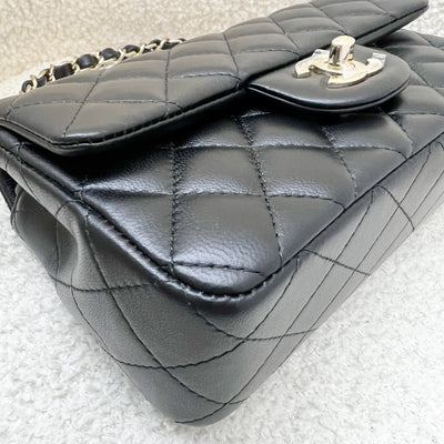 Chanel Classic Mini Rectangle Flap in Black Lambskin and LGHW