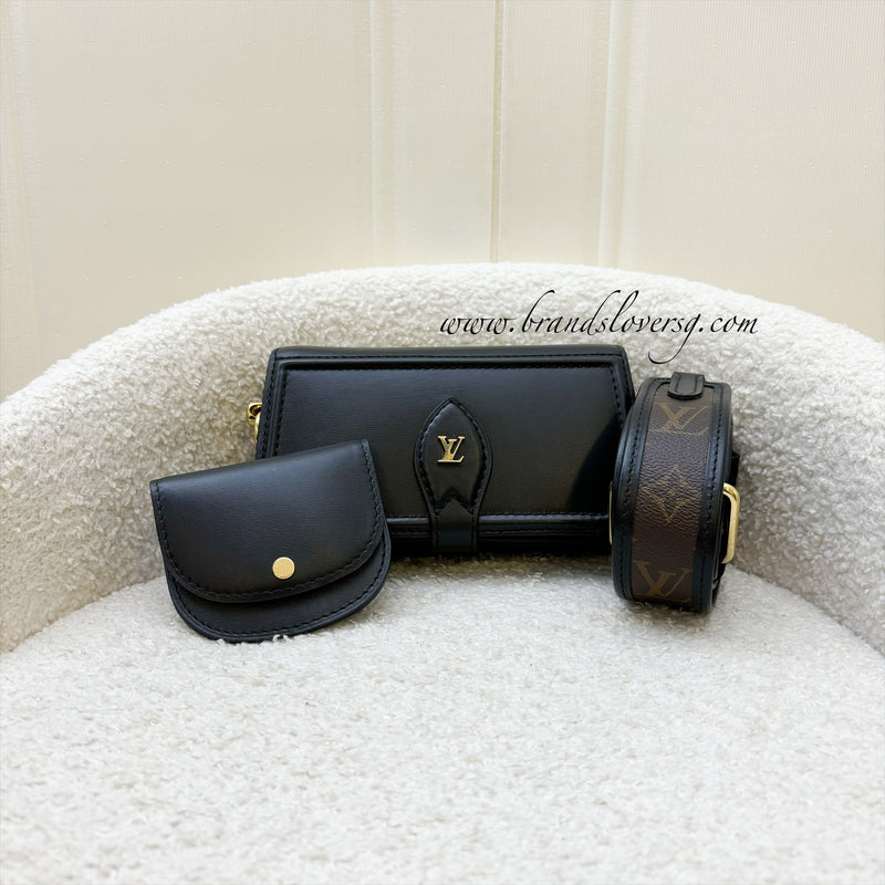 LV Officier Case in Black Calfskin and GHW