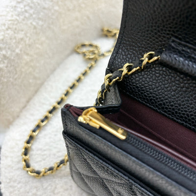 Chanel Classic Wallet on Chain WOC in Black Caviar and GHW