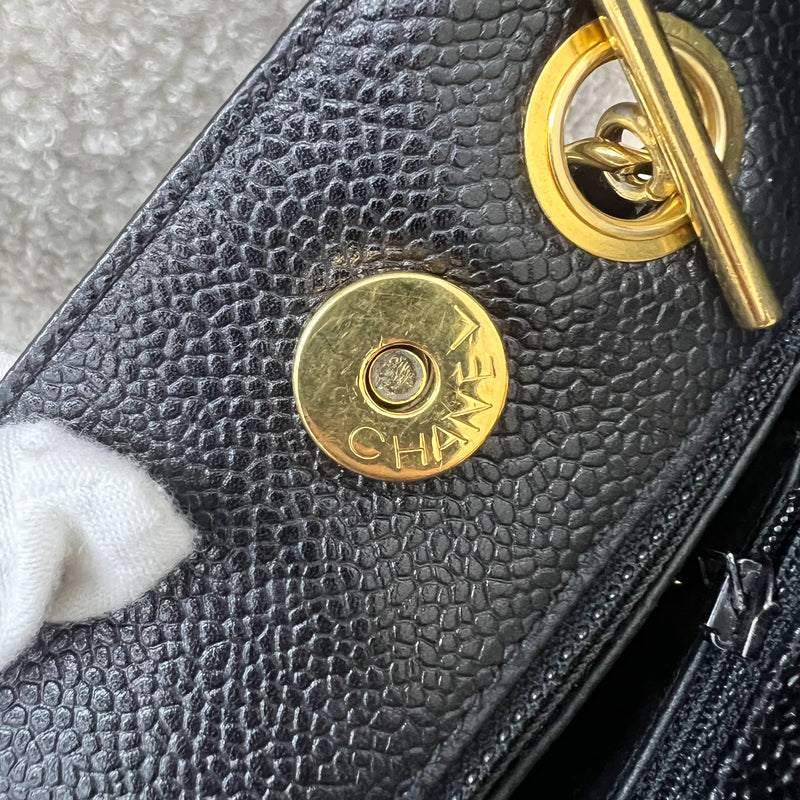 Chanel Vintage Shoulder Bag in Black Caviar and 24K GHW