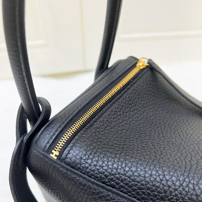 Hermes Lindy 26 in Black Noir Clemence Leather and GHW