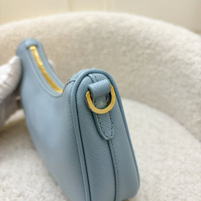 Prada Re-Edition Mini Bag in Baby Blue Saffiano Leather and GHW