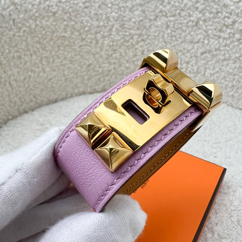 Hermes Collier de Chien CDC 24 Bracelet in Mauve Sylvester Swift Leather and RGHW