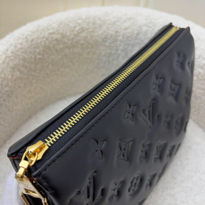 LV Coussin BB Handbag in Black Puffy Embossed Lambskin and GHW (Model: M20574)