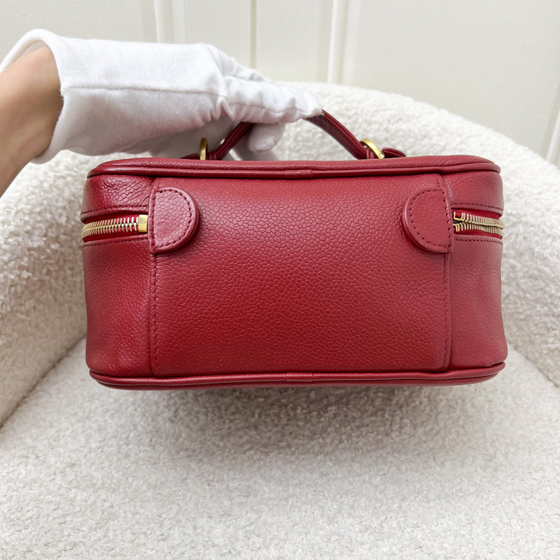 Chanel Vintage Vanity Case in Red Caviar and GHW