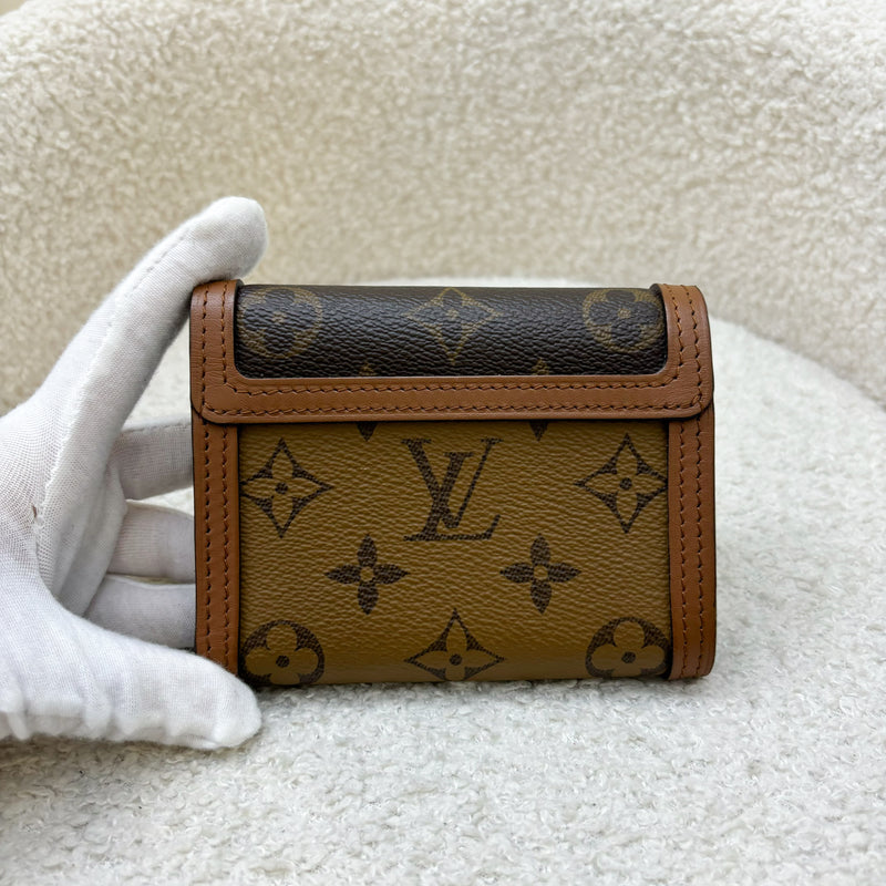 LV Dauphine Compact Wallet in Reverse Monogram, Monogram Canvas and GHW