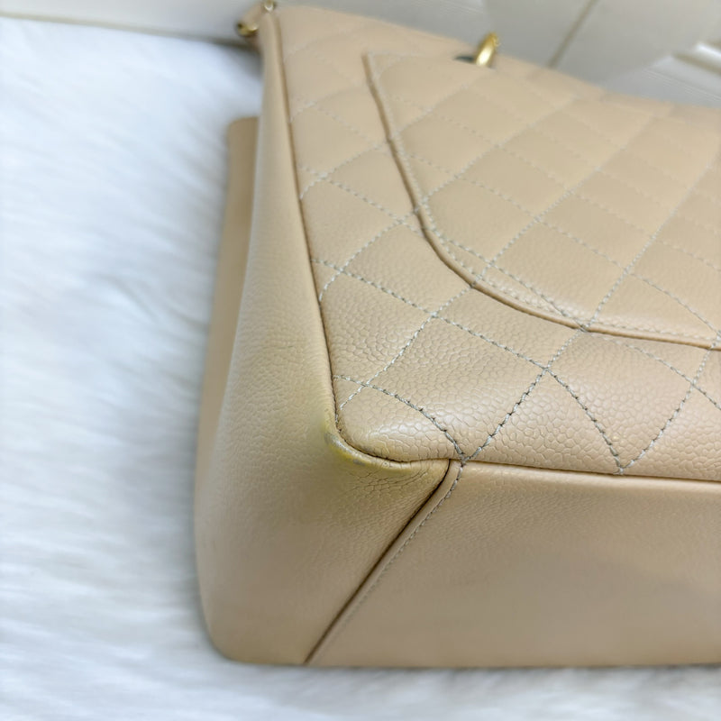 Chanel Grand Shopping Tote GST in Beige Caviar GHW