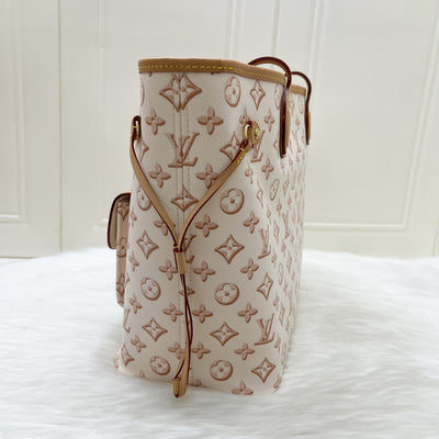 LV Neverfull MM with Front Pocket in Beige Clair Monogram Canvas and GHW (M20921)