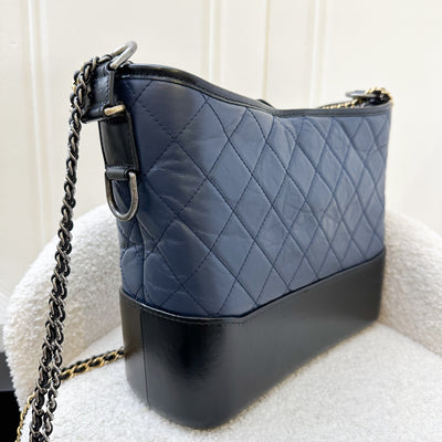 Chanel Medium (New Large) Gabrielle in Navy Distressed Leather and 3-Tone HW