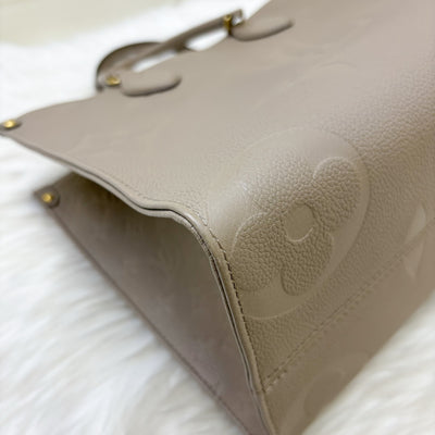 LV Onthego MM in Tourterelle Empreinte Leather and GHW