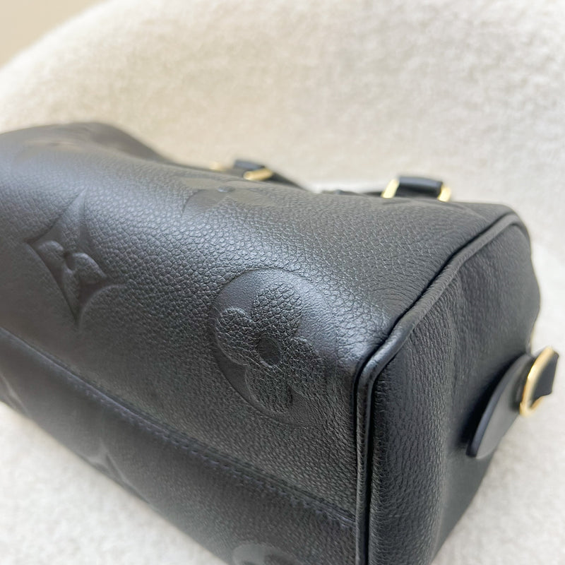 LV Speedy Bandouliere 20 in Black Giant Monogram Empreinte Leather and GHW