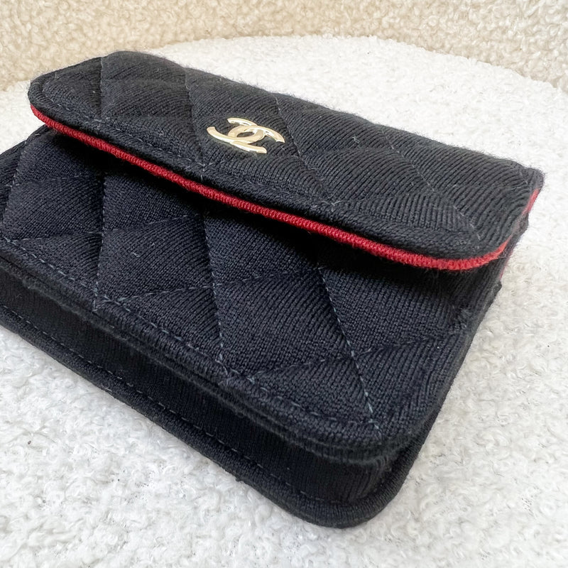 Chanel 2022 VIP Clutch on Chain in Black Jersey and LGHW