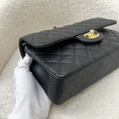 Chanel Small Classic Flap CF in Black Caviar and GHW (Model: A01113)