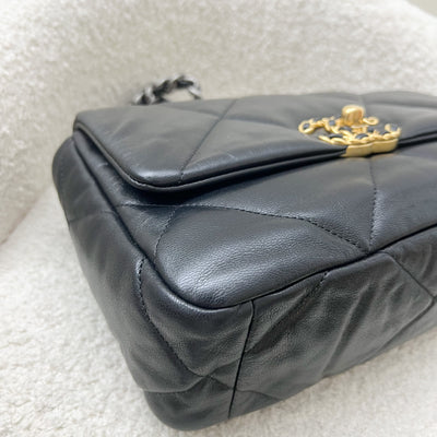 Chanel 19 Small Flap in Black Goatskin and 3-tone HW