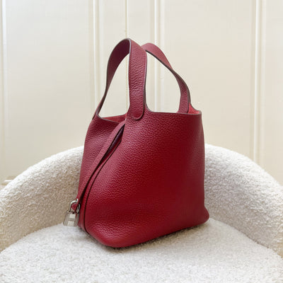 Hermes Picotin Lock 18 in Rouge Garance Clemence Leather PHW