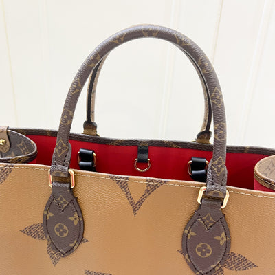 LV Onthego MM in Reverse Monogram Canvas and GHW