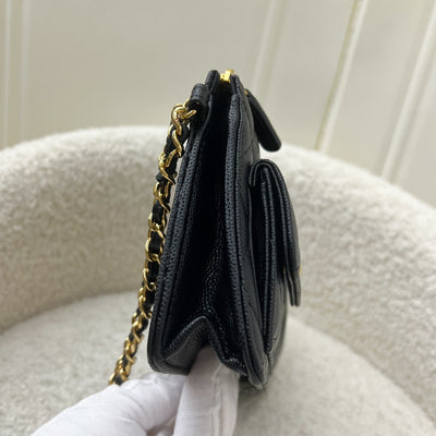 Chanel Wristlet Clutch in Black Caviar and GHW