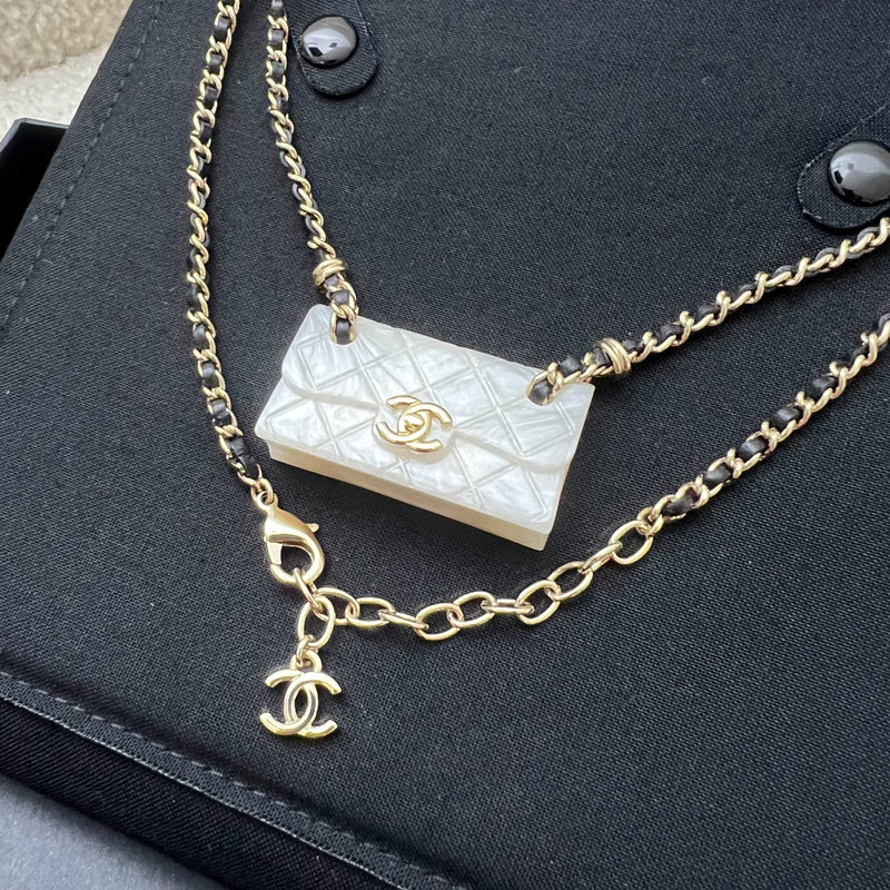 Chanel 23C Classic Flap Bag Long Necklace and LGHW