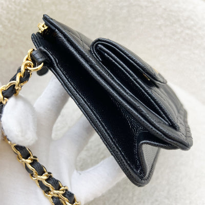 Chanel Wristlet Clutch in Black Caviar and GHW