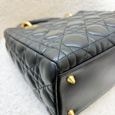 Dior Medium Lady Dior in Black Lambskin and GHW