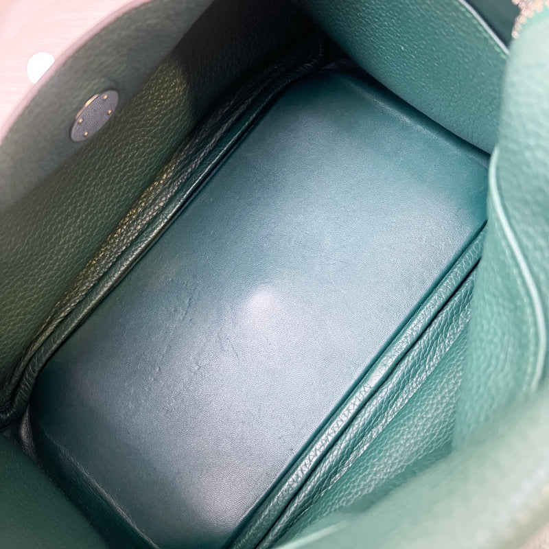 Hermes Lindy 30 in Green (Likely Malachite) Clemence Leather and PHW