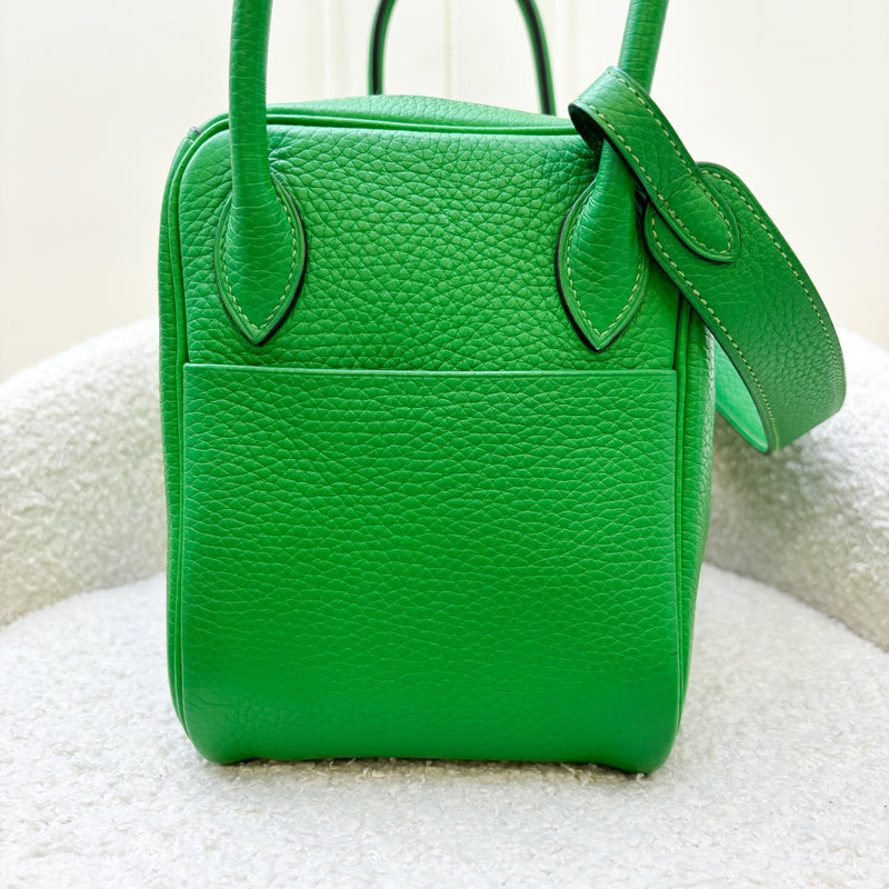 Hermes Lindy 26 in Bambou Green Clemence Leather and PHW