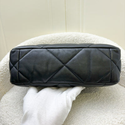 Chanel 19 Small Flap in Black Lambskin, Silver Logo and 3-Tone HW