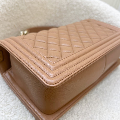 Chanel Medium 25cm Boy Flap in 21K Caramel Caviar LGHW