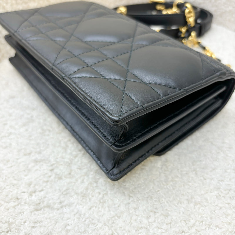 Dior Miss Caro Mini Flap Bag in Black Macrocannage Lambskin and GHW