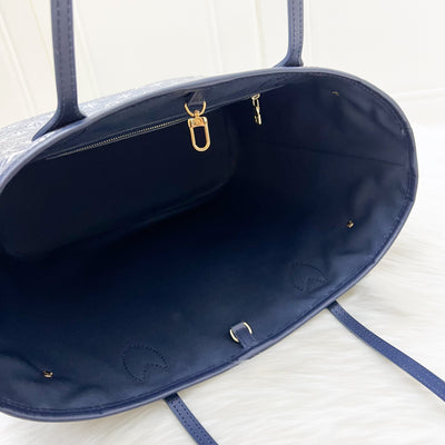 LV Neverfull MM in Monoglam Blue Canvas and GHW