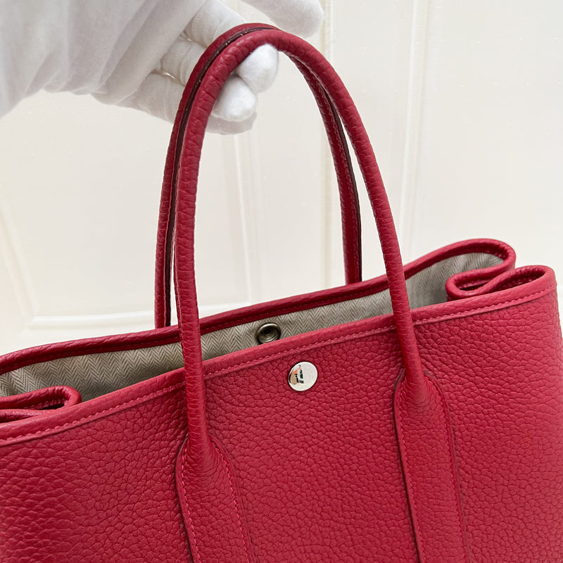 Hermes Garden Party 30 in Rouge Piment Negonda Leather and SHW