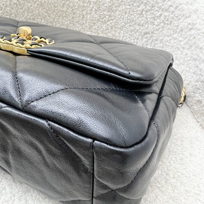 Chanel 19 Small Flap in Black Goatskin and 3-tone HW