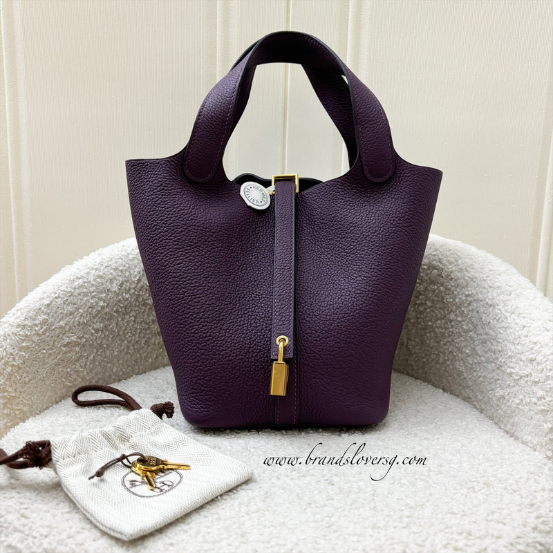 Hermes Picotin 18 in Cassis Taurillon Maurice Leather and GHW