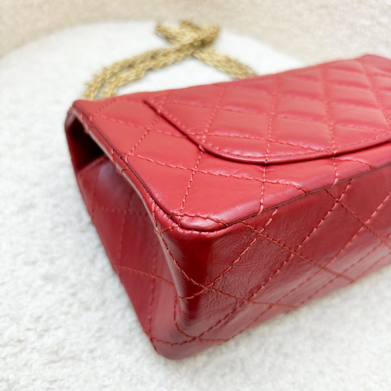 Chanel Classic 2.55 Reissue Mini Flap in Red Distressed Calfskin and AGHW