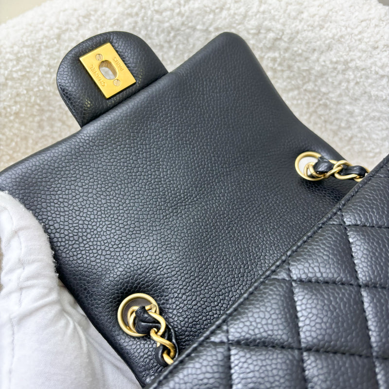 Chanel 16C Classic Square Mini Flap in Black Caviar and GHW