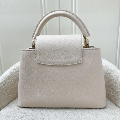 LV Capucines BB in Quartz (Cream) Calfskin, Pink and Cream Enamel and GHW