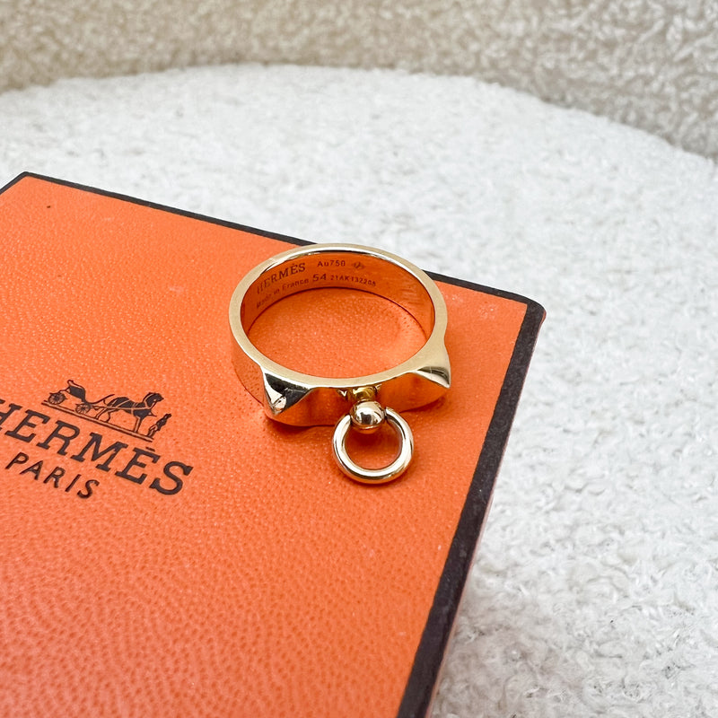 Hermes Bague Collier De Chien CDC H PM Ring in 18K Rose Gold Sz 54