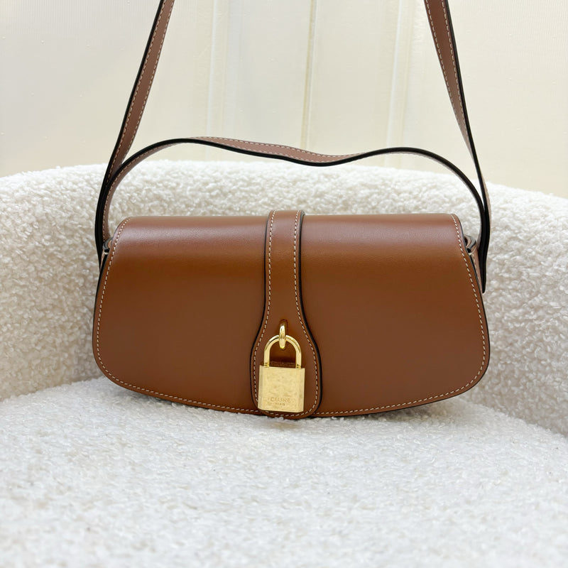 Celine Tabou Clutch on Strap in Tan Calfskin and GHW