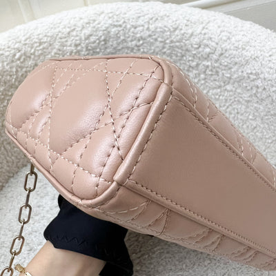 Dior Micro Lady D-Joy Bag in Rose des Vents Cannage Lambskin and LGHW (Model: S0910ONGE, Colour: M49P)