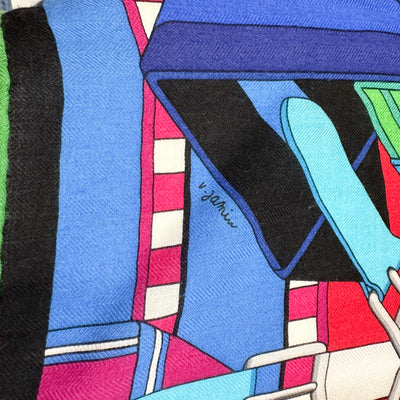 Hermes 140cm Scarf / Shawl in Multicolor Cashmere + Silk
