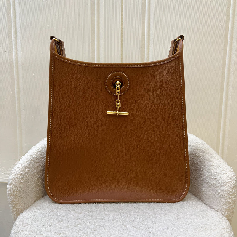 Hermes Vintage Vespa Messenger Bag in Gold Epsom Leather and GHW