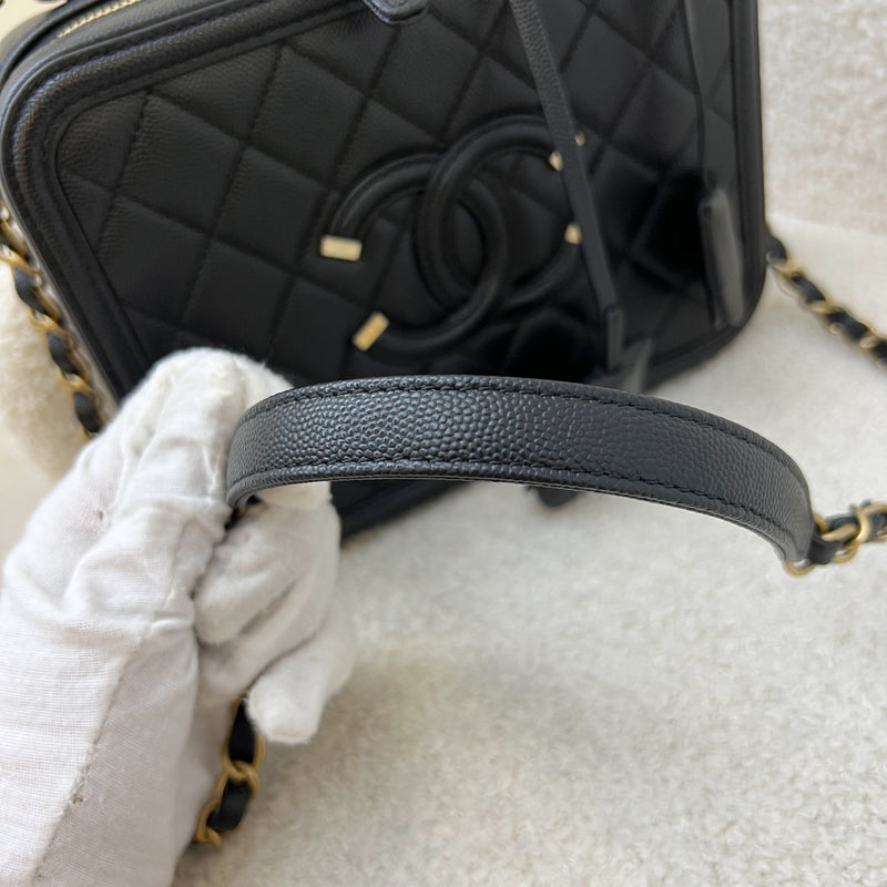 Chanel Medium Filigree Vanity in Black Caviar and AGHW