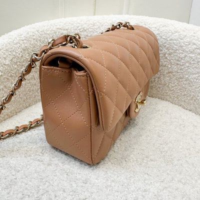 Chanel Classic Mini Rectangle Flap in 21P Caramel Lambskin and GHW