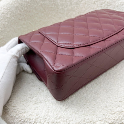 Chanel Small Classic Flap CF in Burgundy Lambskin and LGHW