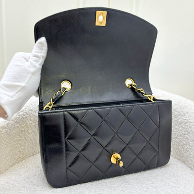 Chanel Small 22cm Diana Flap in Black Lambskin and 24K GHW